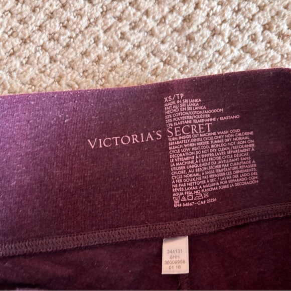 Victoria's Secret Kids Burgundy and Gray Leggings - Picture 2 of 2